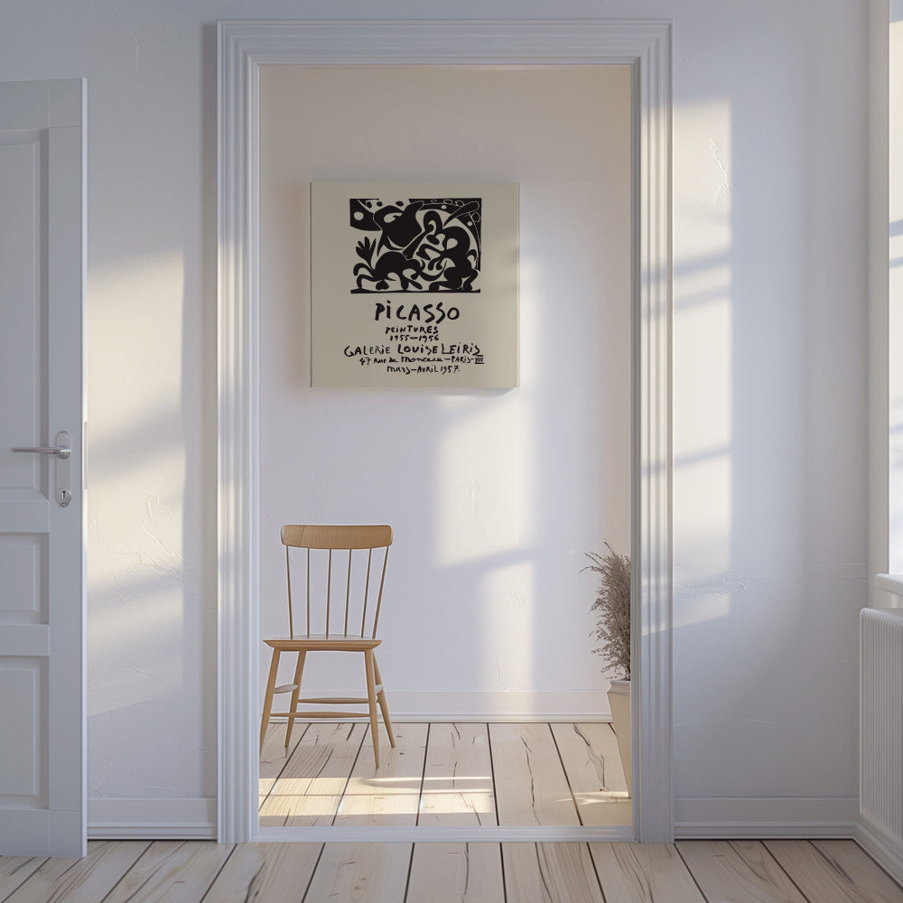 PABLO PICASSO Galerie Louise Leiris Print Poster - Square - Unframed canvas in an interior