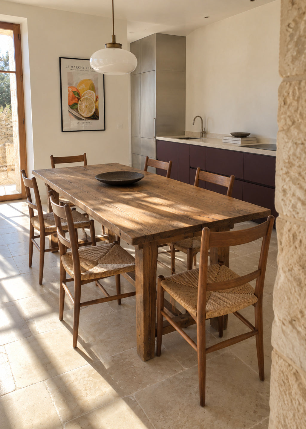 Le marche fermier - Les Citrons - Framed poster in an interior