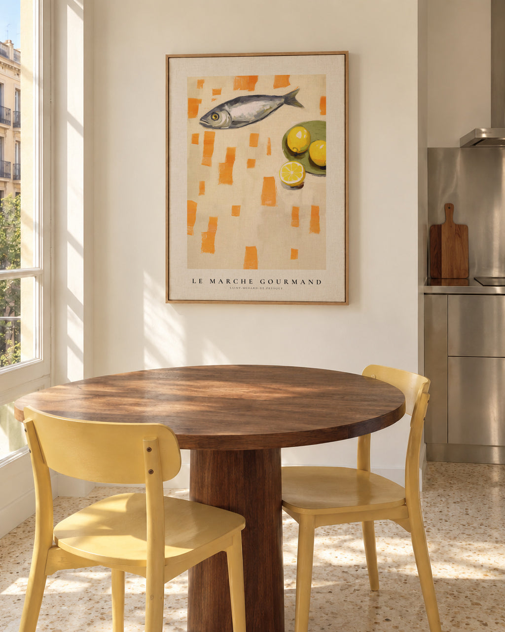 LE MARCHE GOURMAND- Fish Market - Framed canvas in an interior