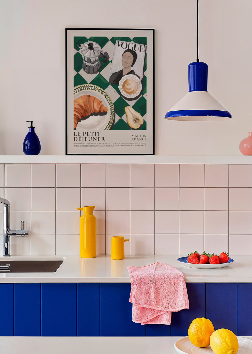 Le petit dejeuner , Made in France - Framed poster in an interior