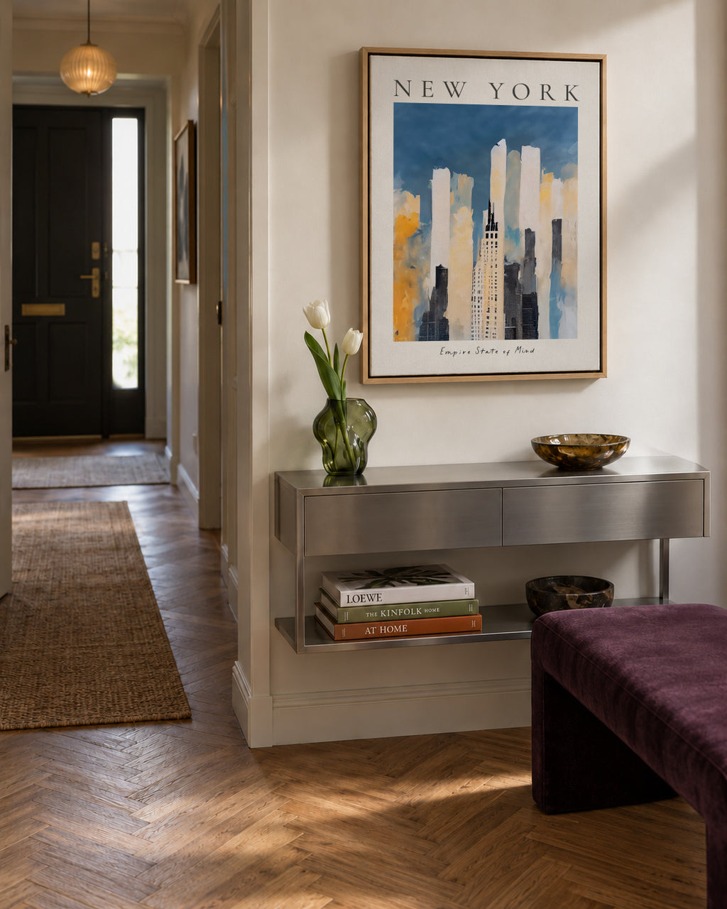 New York, Empire State of Mind - Framed canvas in an interior