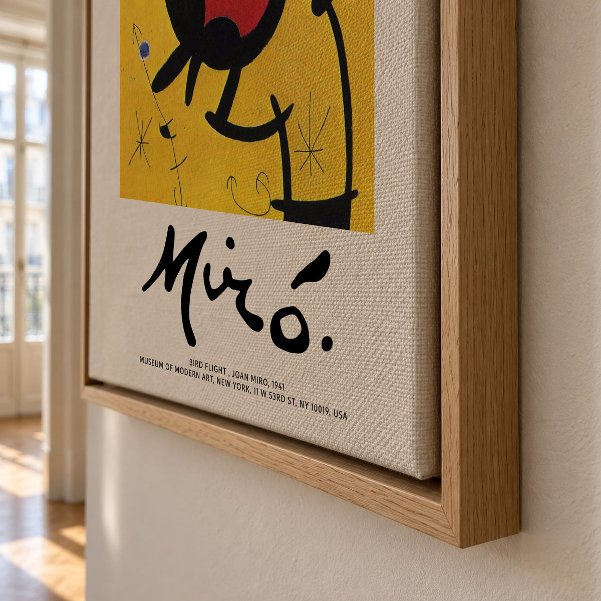 Joan Miro, Bird Flight - Framed canvas detail