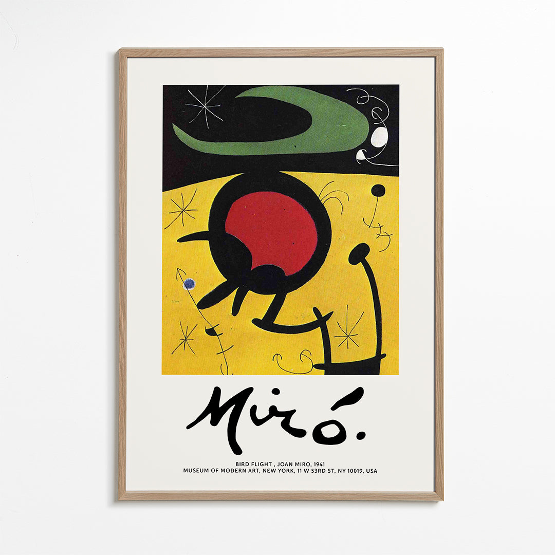 Abstract art bird graphic in yellow | Wall art, framed prints and