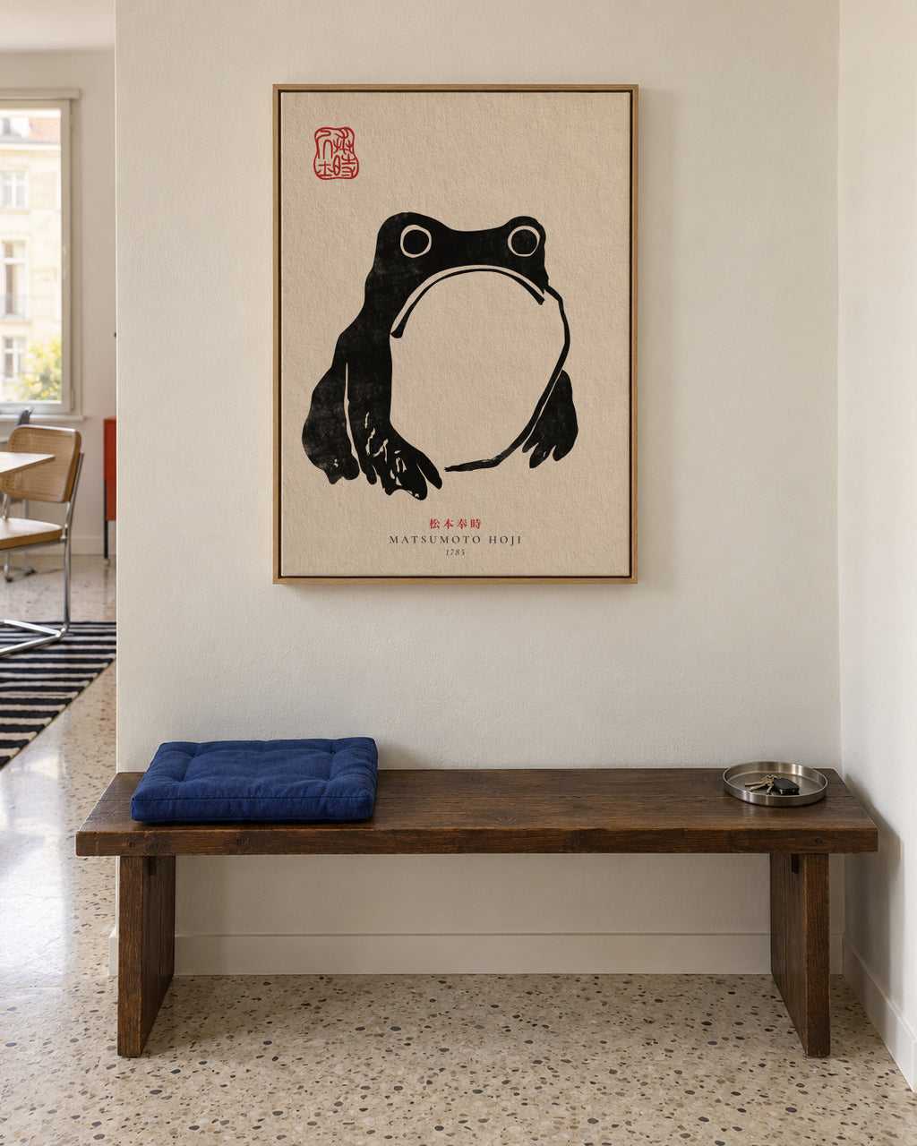 Matsumoto Hoji, Frog III - Framed canvas in an interior