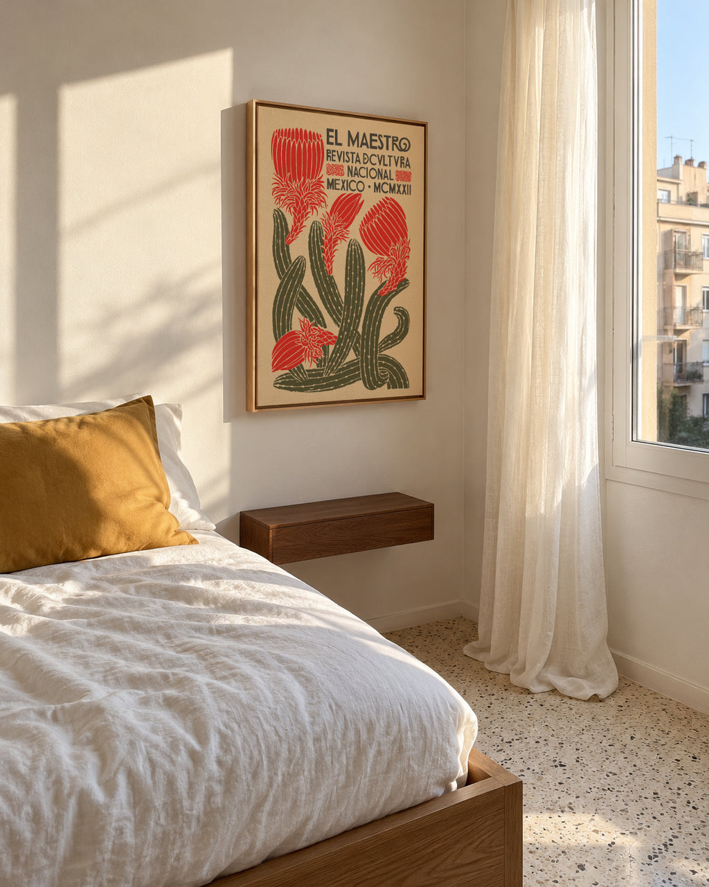 El Maestro, Revista Nacional Cactus poster - Framed canvas in an interior