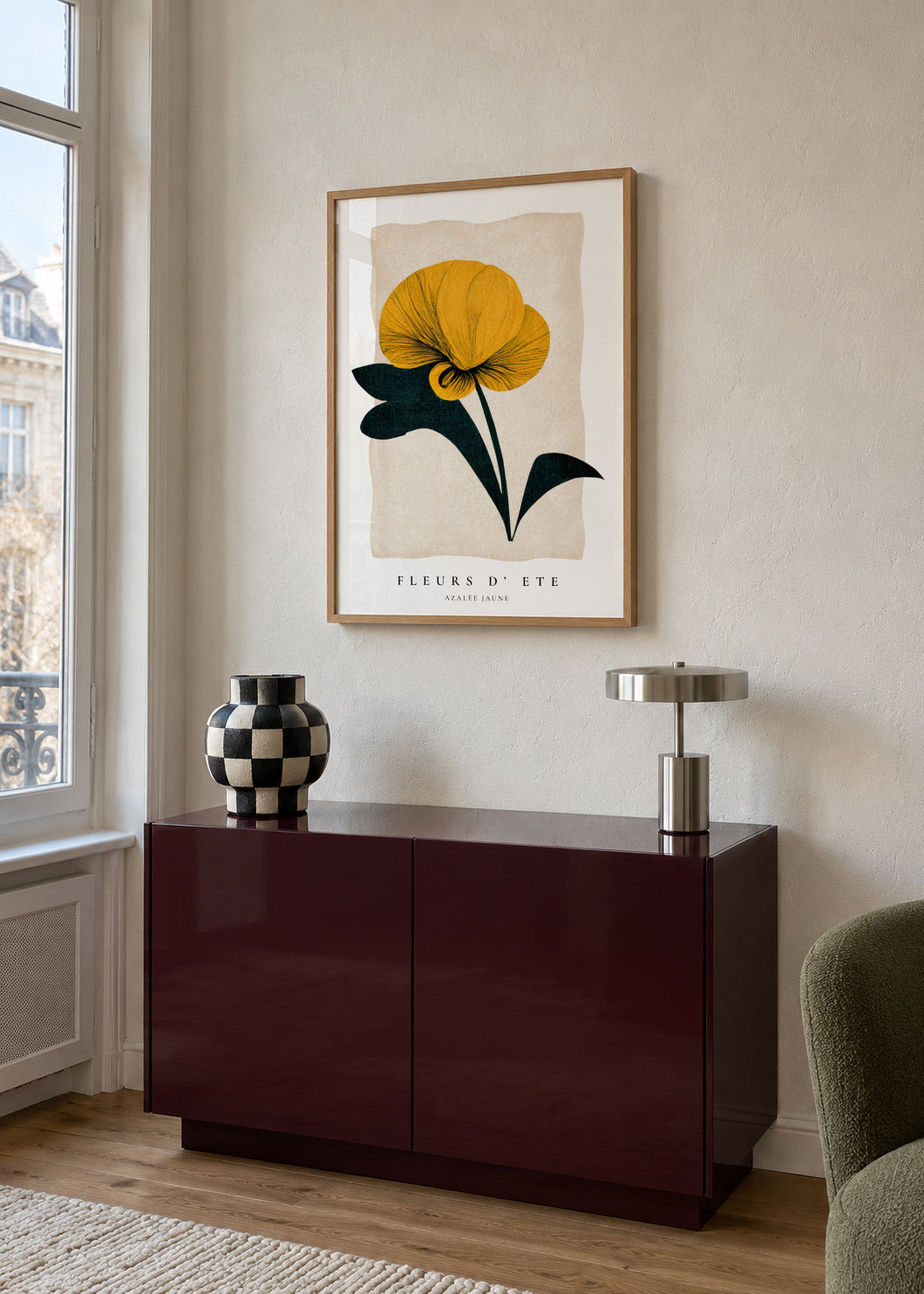 Summer flowers (fleurs d'été ) Azalea - Framed poster in an interior