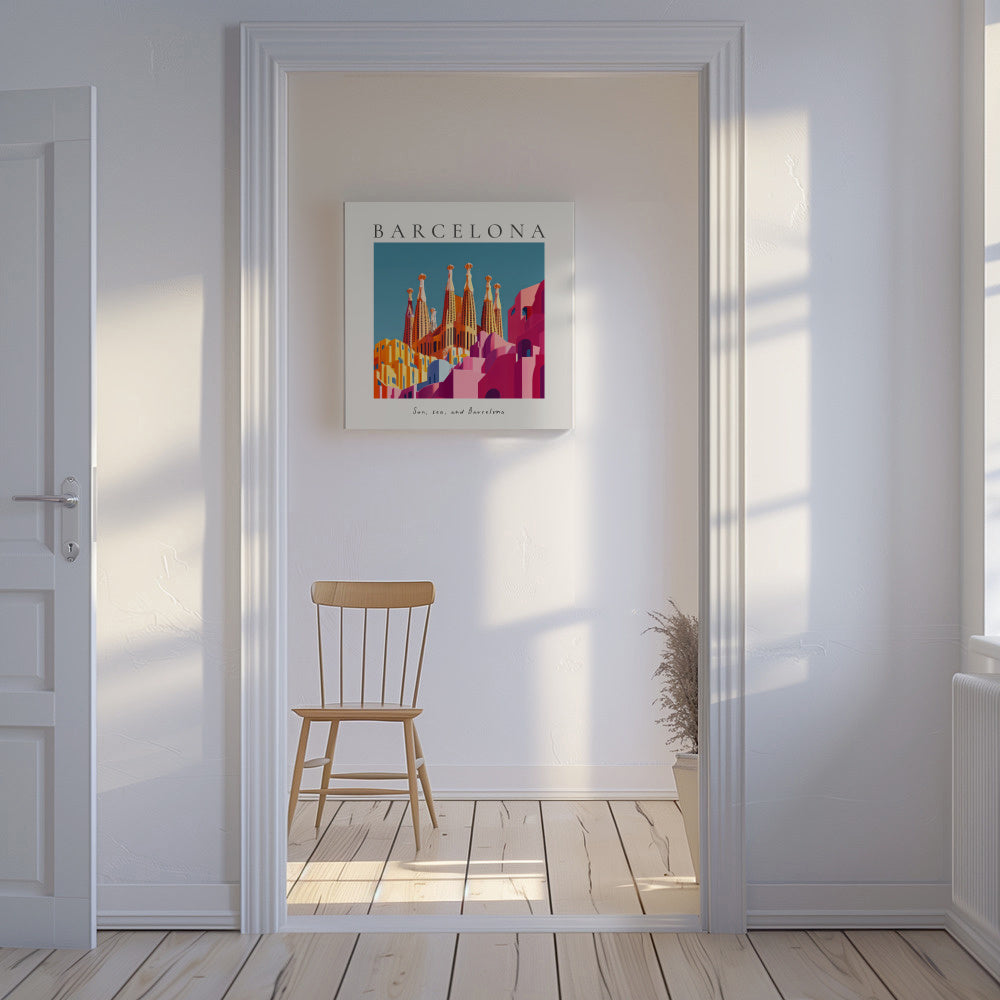 Barcelona - SQUARE - Unframed canvas in an interior
