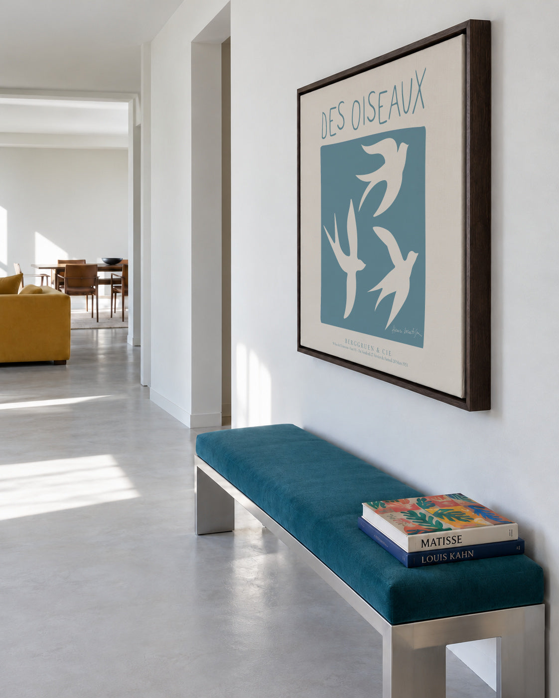 Henri Matisse,Des Oiseaux - SQUARE - Framed canvas in an interior