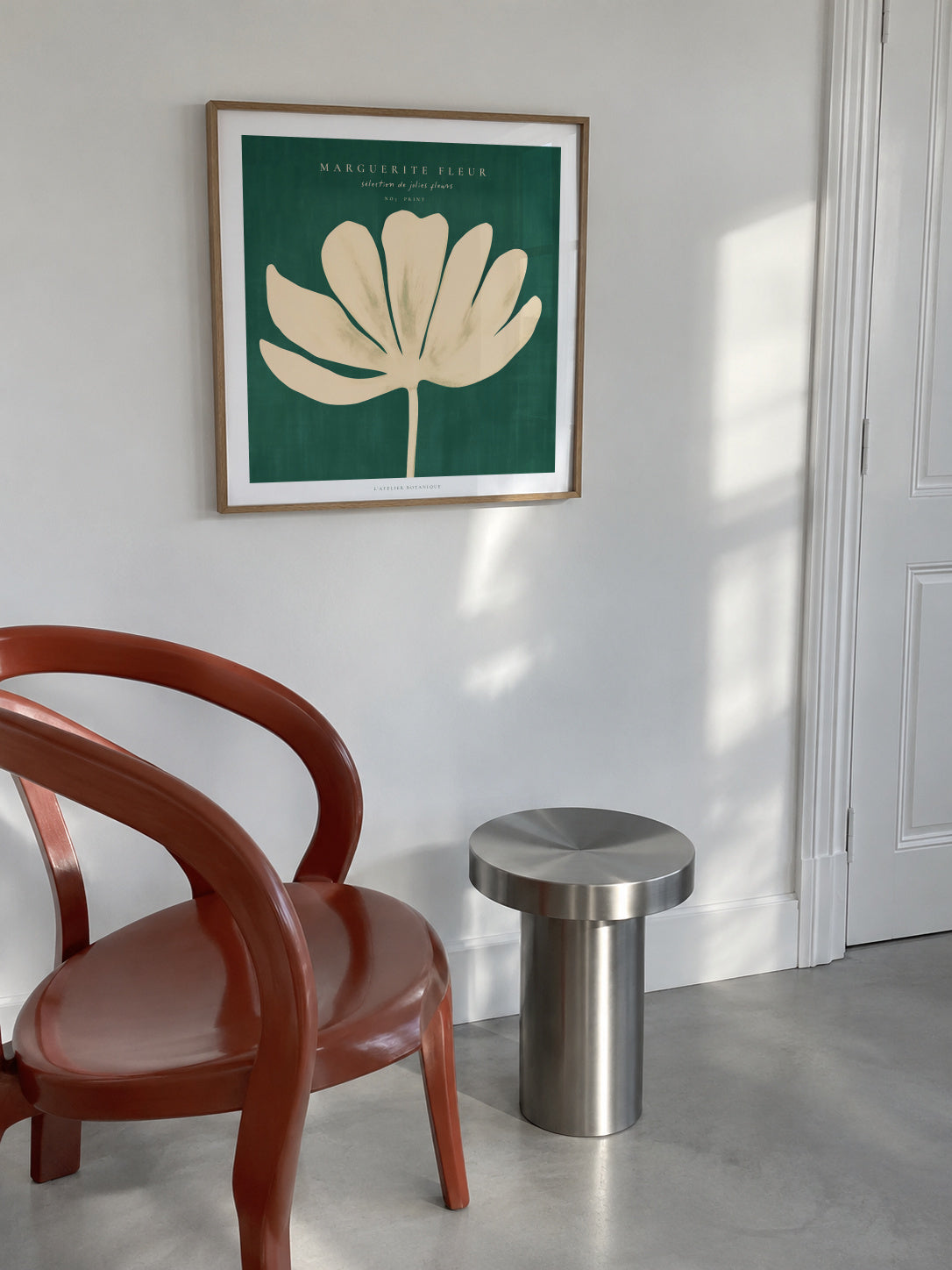 Daisy Flower (Marguerite Fleur) - SQUARE - Framed poster in an interior