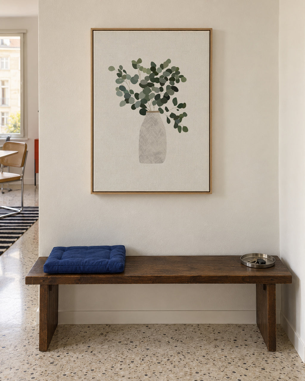 Scandi Japandi Houseplant 3 - Framed canvas in an interior