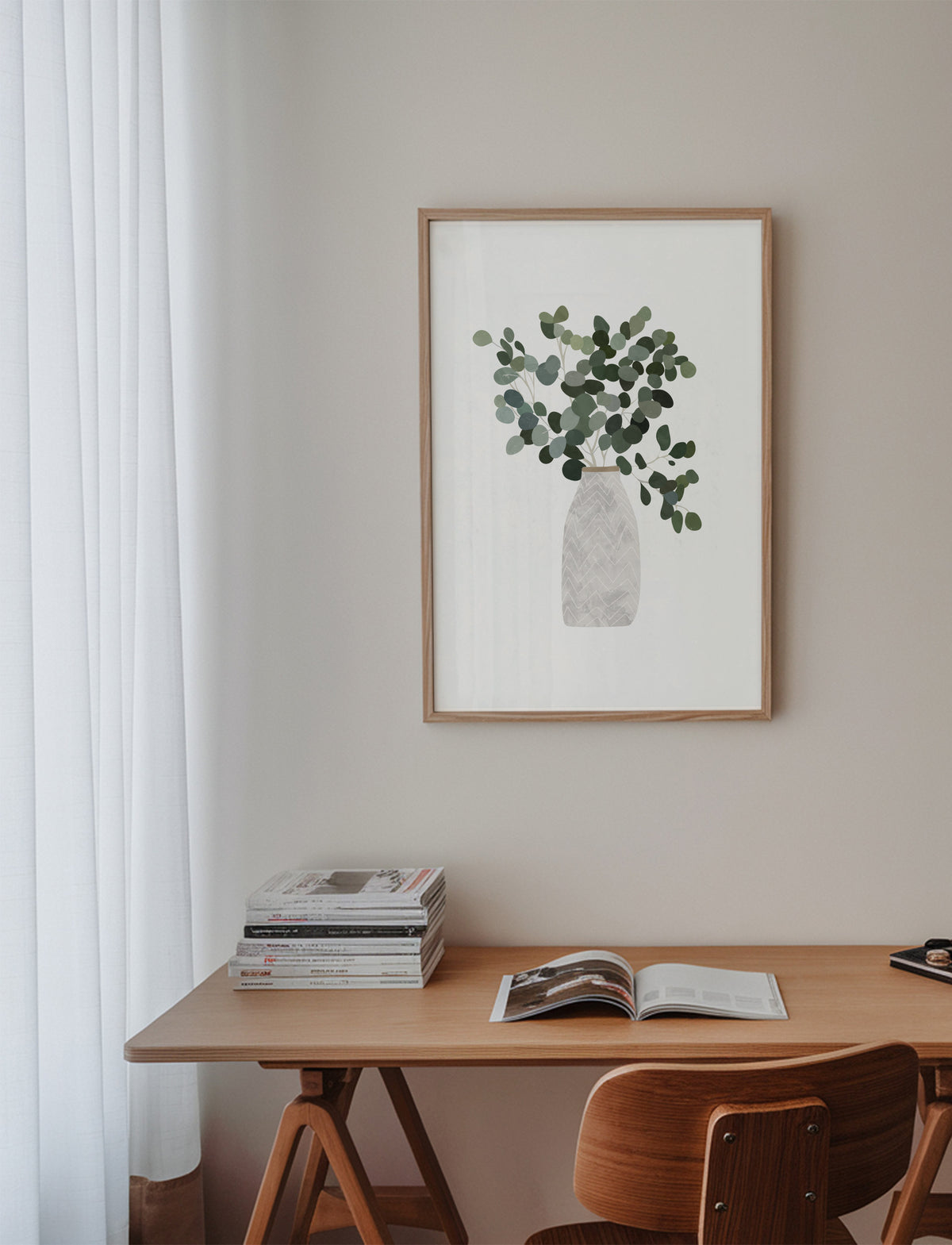 Scandi Japandi Houseplant 3 - Framed poster in an interior