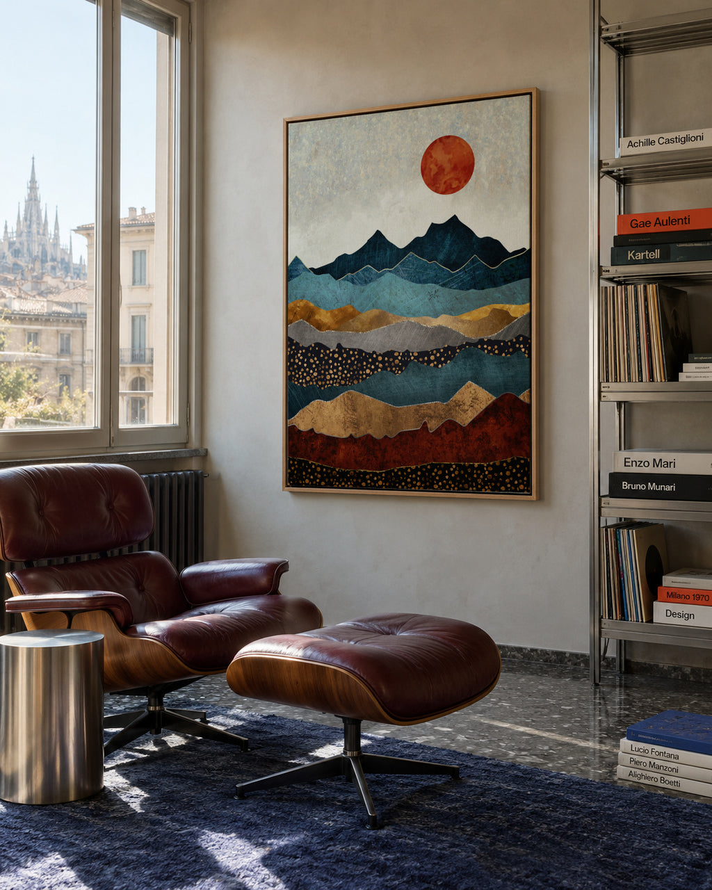 Amber Dusk - Framed canvas in an interior