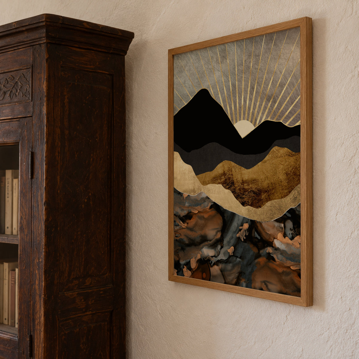 Copper and Gold Mountains - Framed poster detail