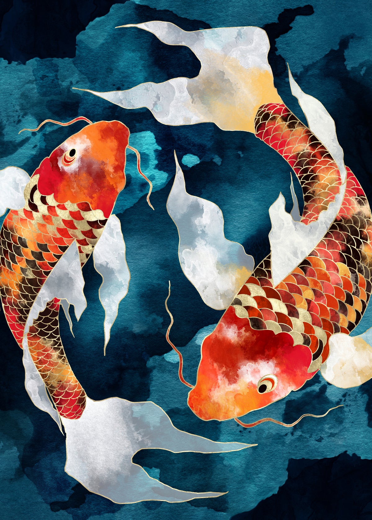 Metallic Koi II - Unframed art print