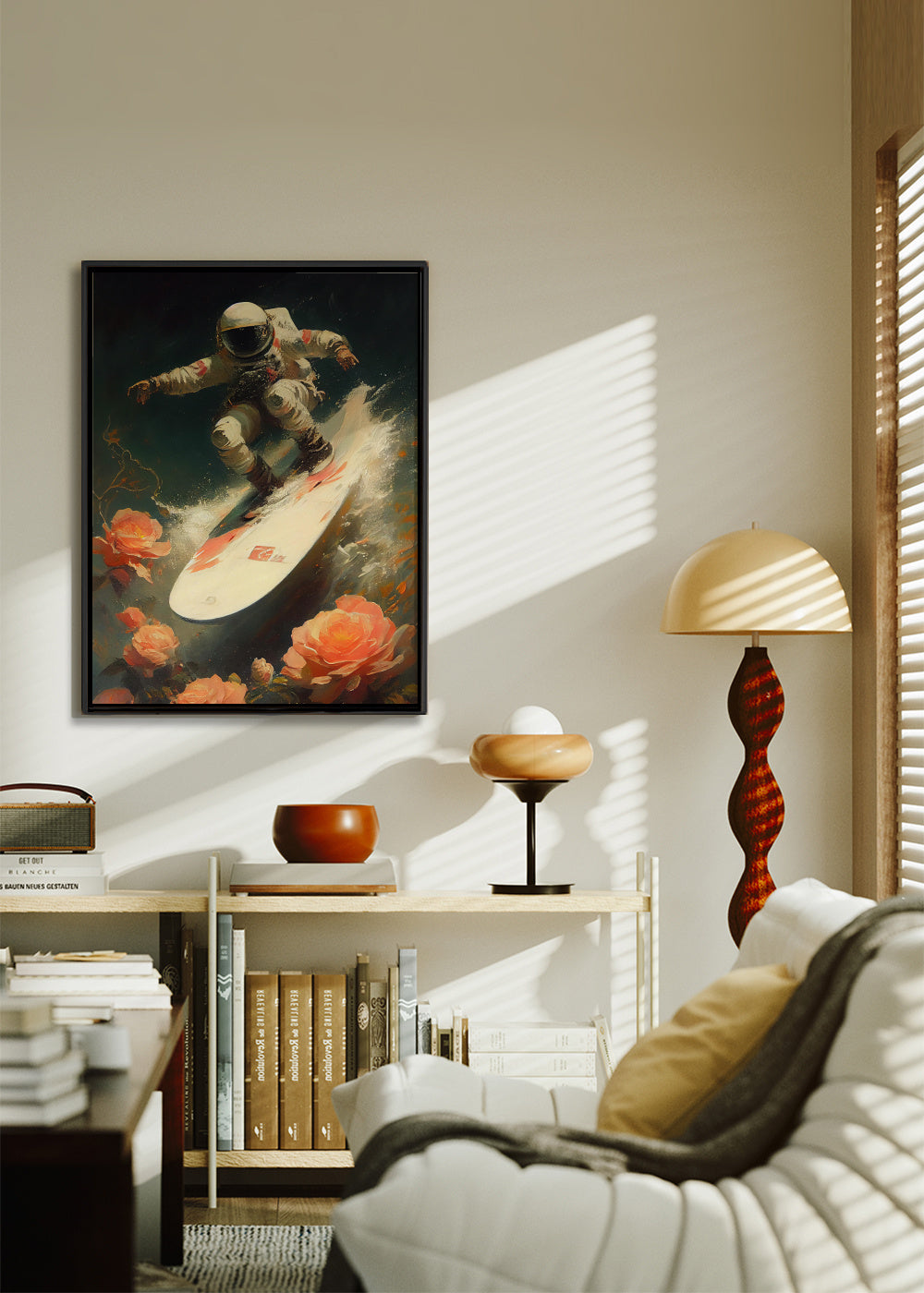My space wave - Framed canvas in an interior