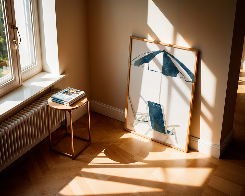 Cuadro de paisaje con sombrilla y hamacas – Product2