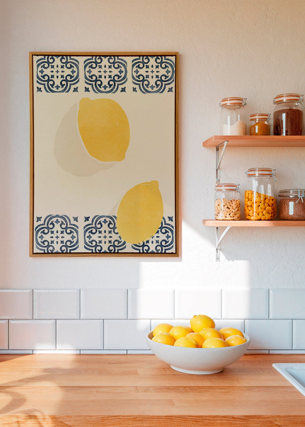 Cuadro de cocina con limones y azulejos – Canvas2