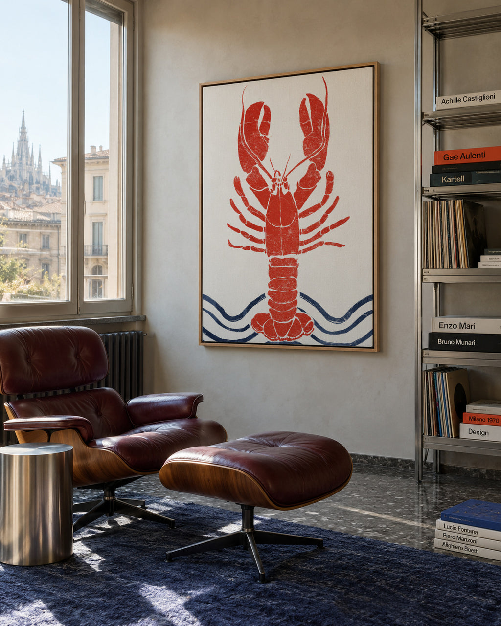 Lobster - Framed canvas in an interior