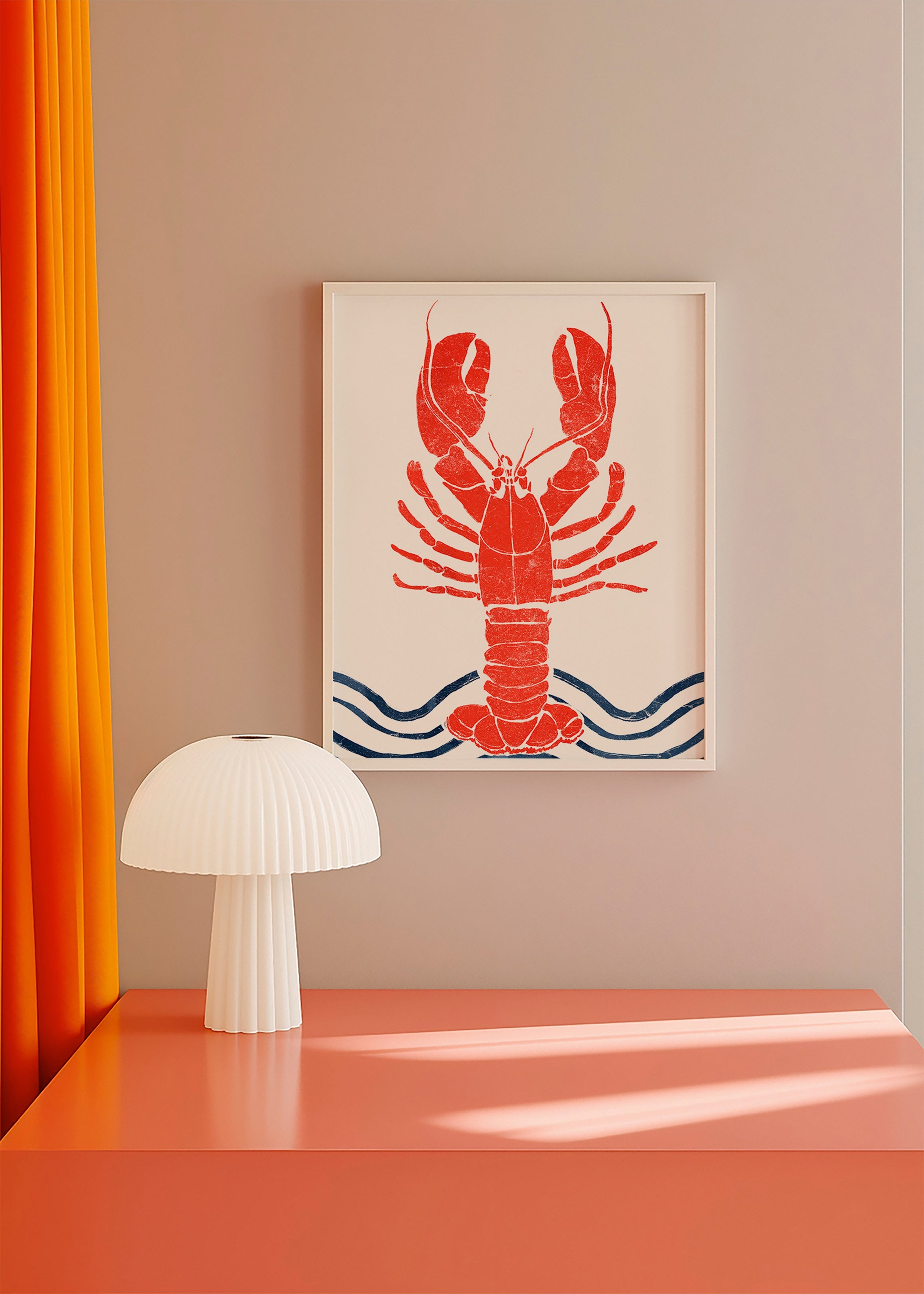 Cuadro de cocina: langosta roja estilo grabado – Product2
