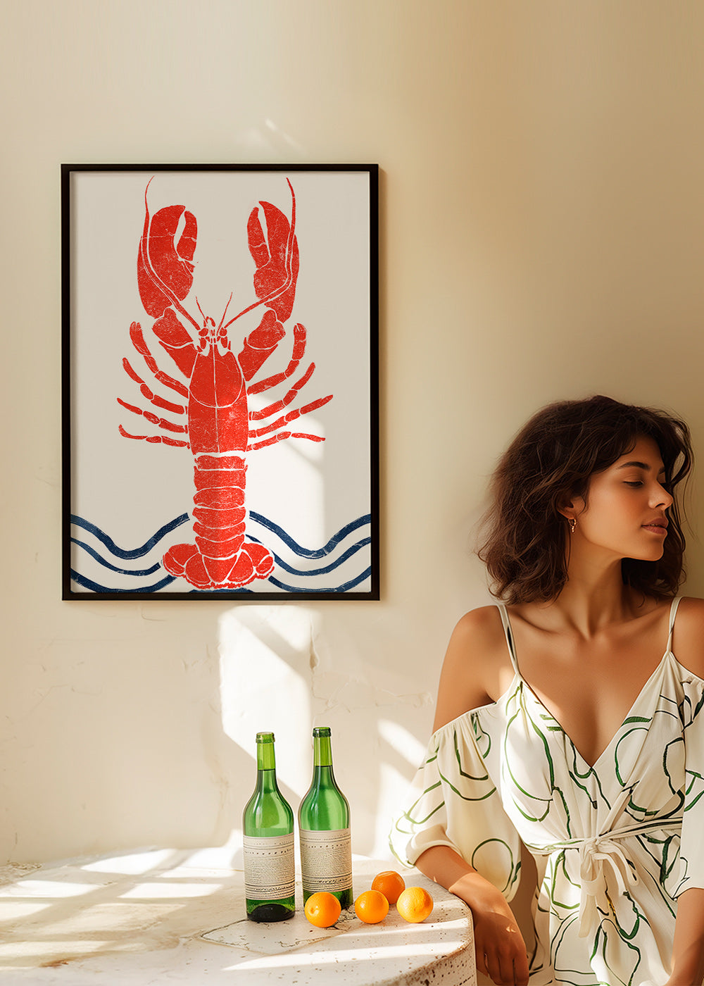 Cuadro de cocina: langosta roja estilo grabado – Product3