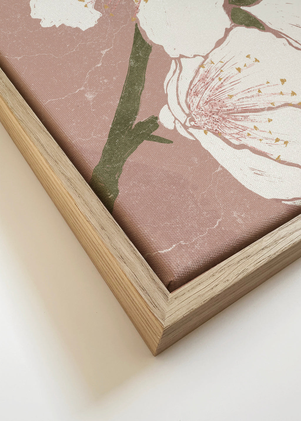 Pink Blossom I - Framed canvas detail