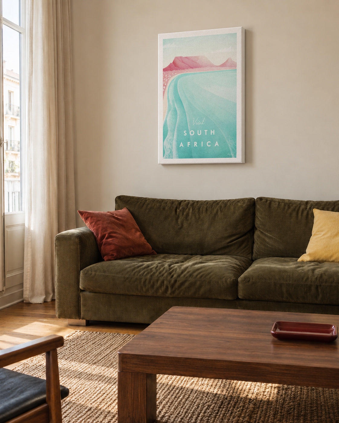 South Africa - Unframed canvas in an interior