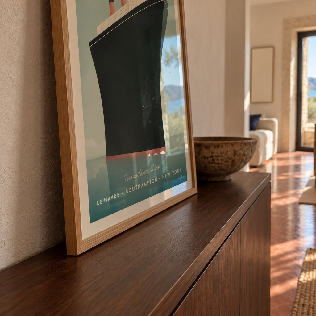 Transatlantic - Framed poster in an interior