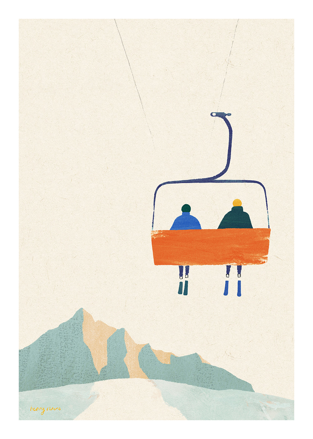 Illustration Ski day - chairlift
