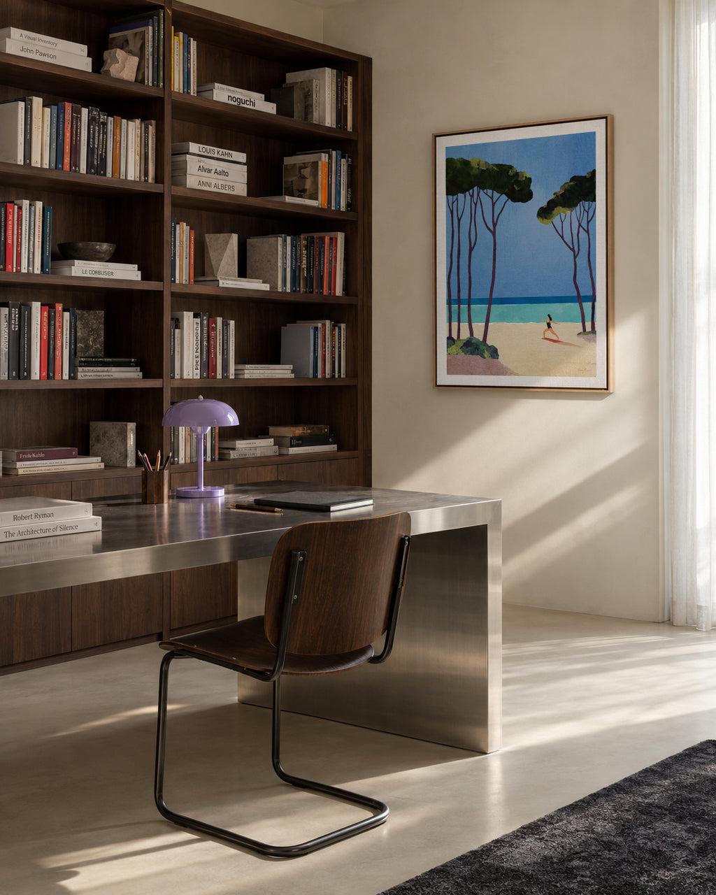 Beach yoga - Framed canvas in an interior