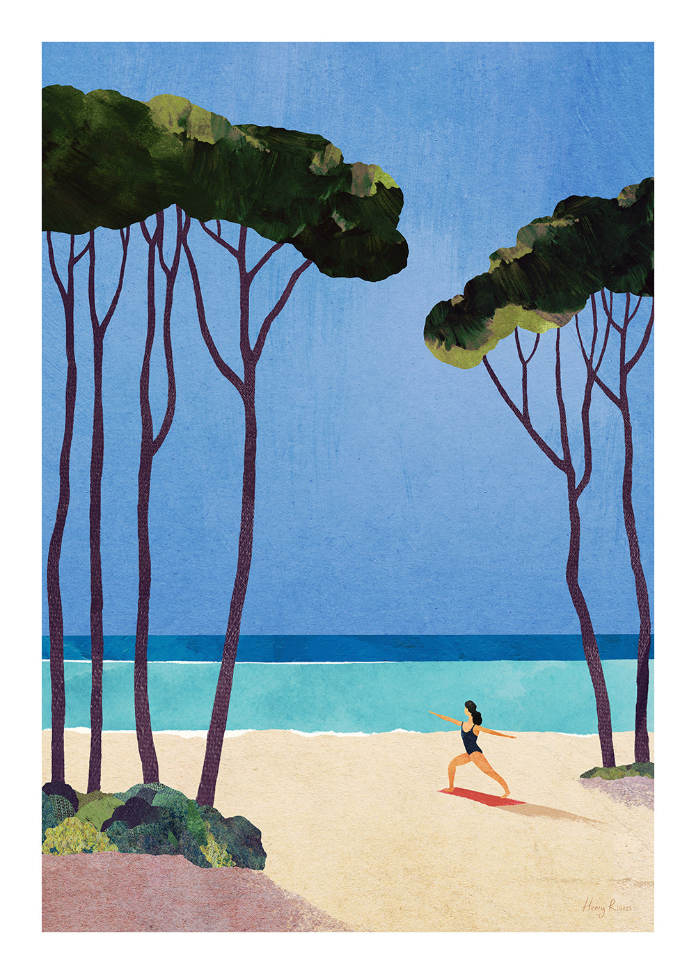 Landscape art Beach yoga