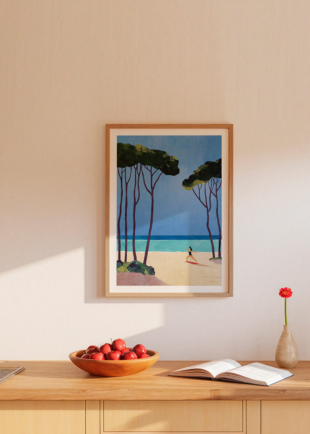 Landscape art Beach yoga