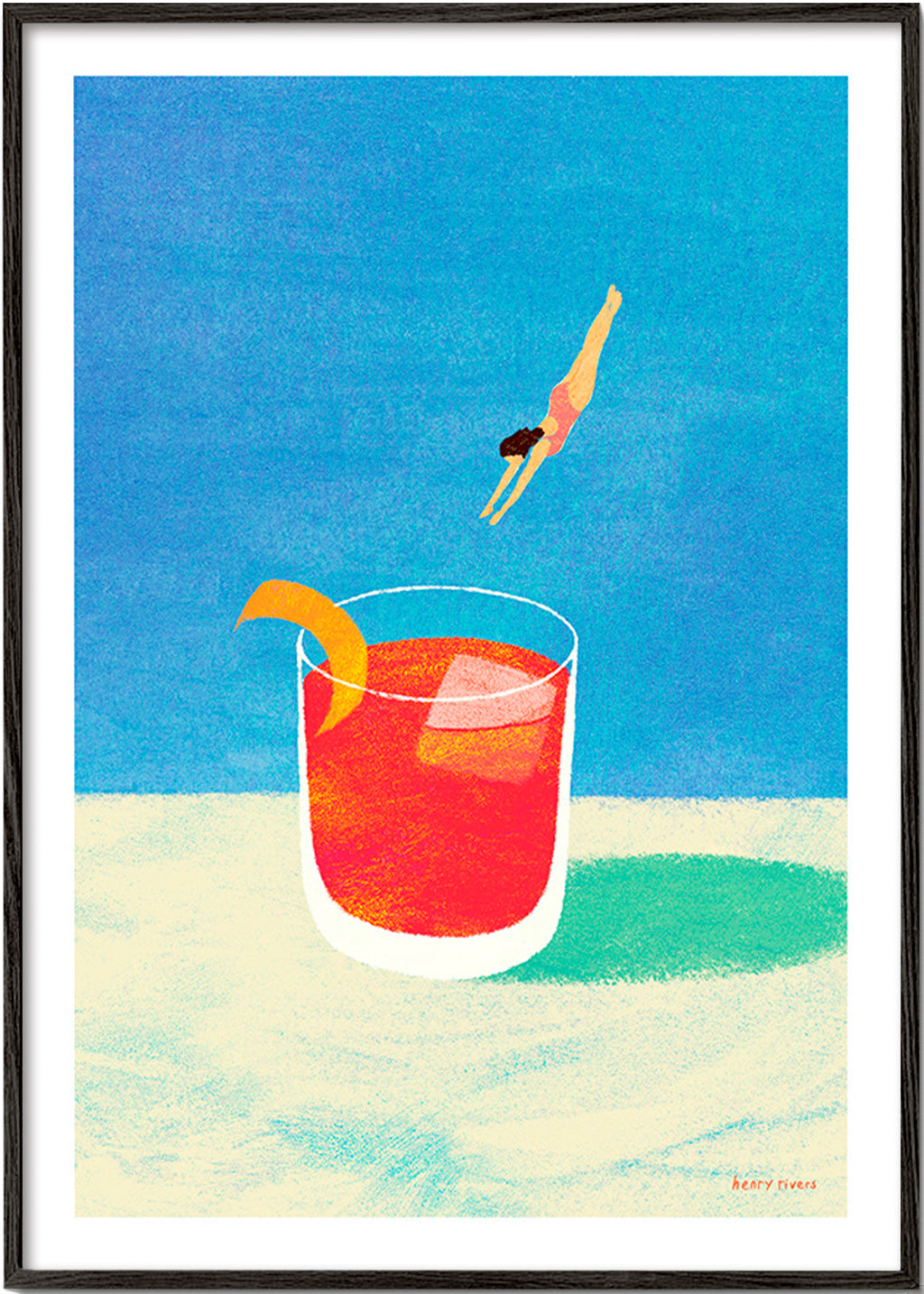 Cuadro de cocina Negroni con buceadora – Black Frame