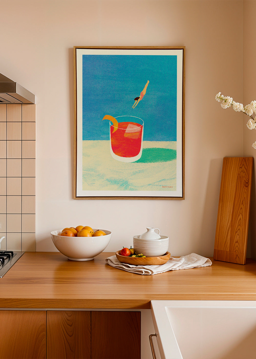 Cuadro de cocina Negroni con buceadora – Canvas1