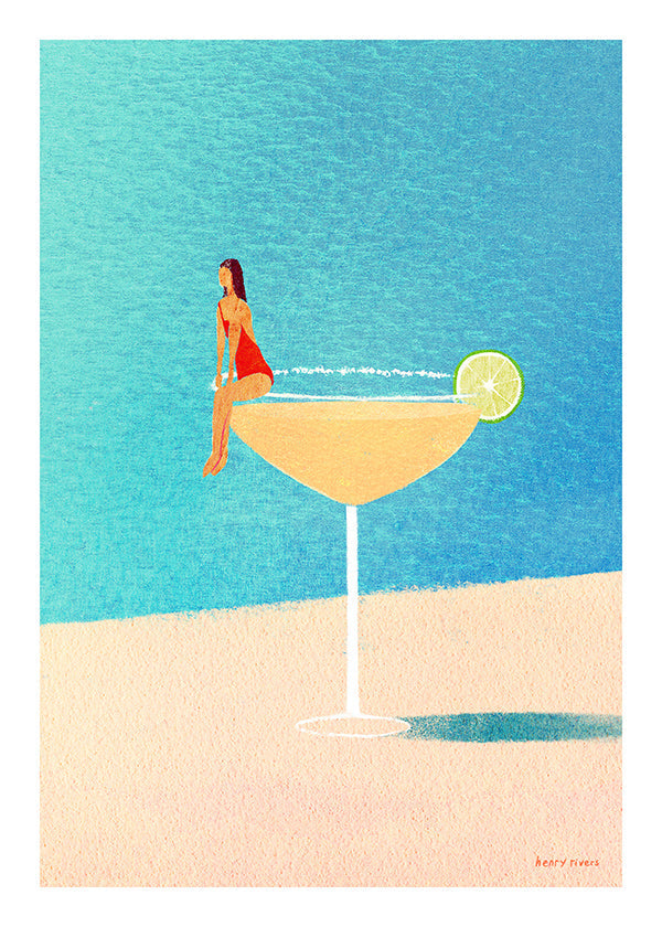 Cuadro de cocina Margarita en copa y playa