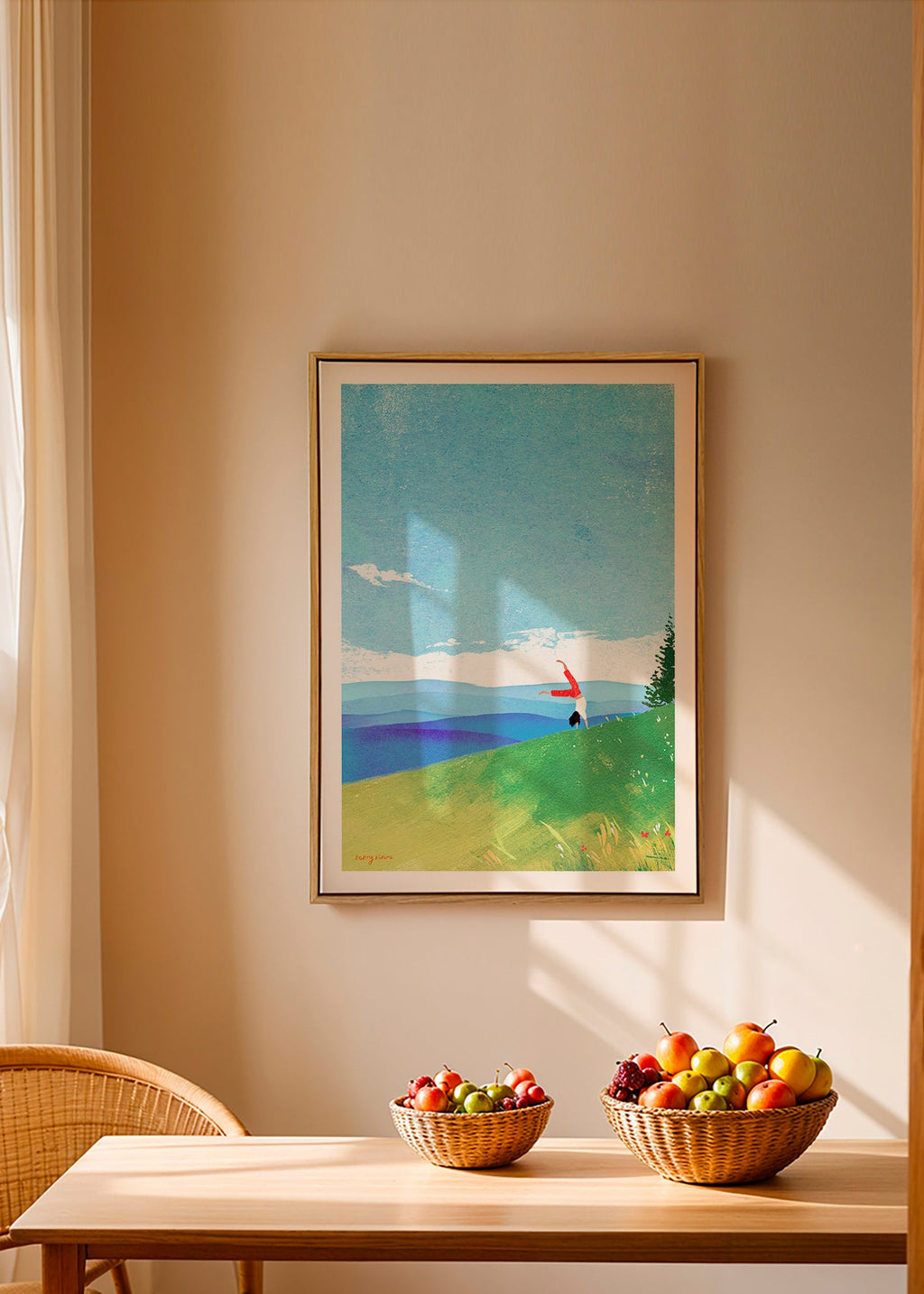 Landscape art with handstand on a hill – Canvas1