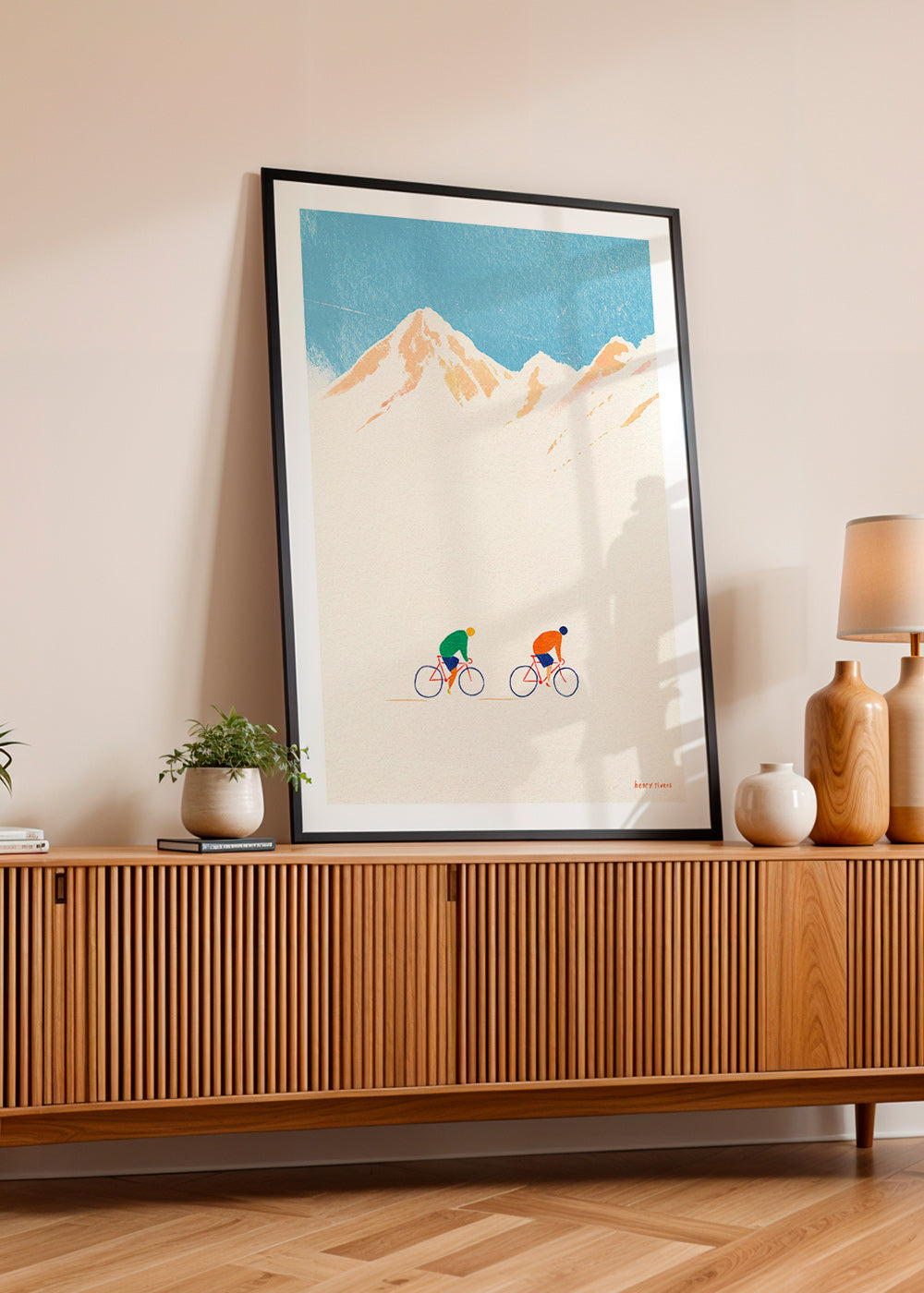 Cuadro deportivo con ciclistas en montaña – Product3