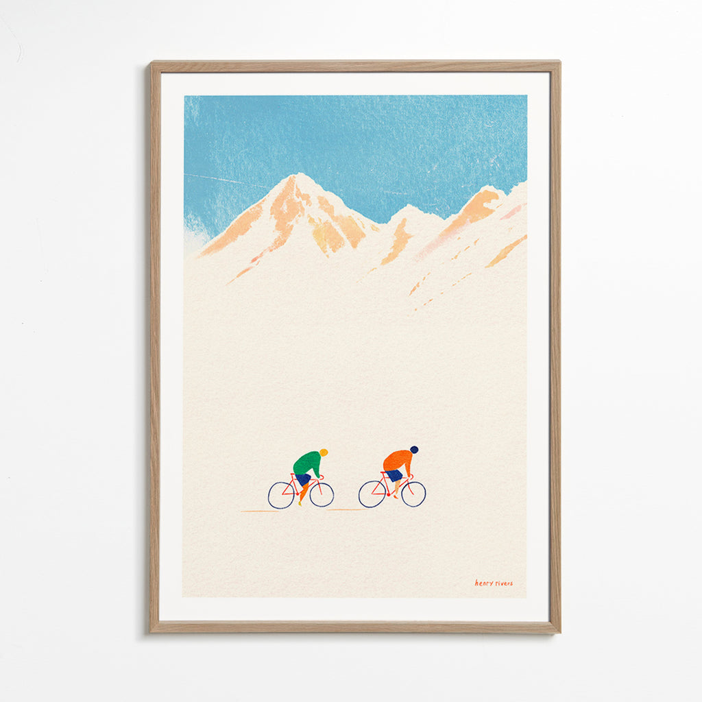 Cuadro deportivo con ciclistas en montaña – Oak Frame