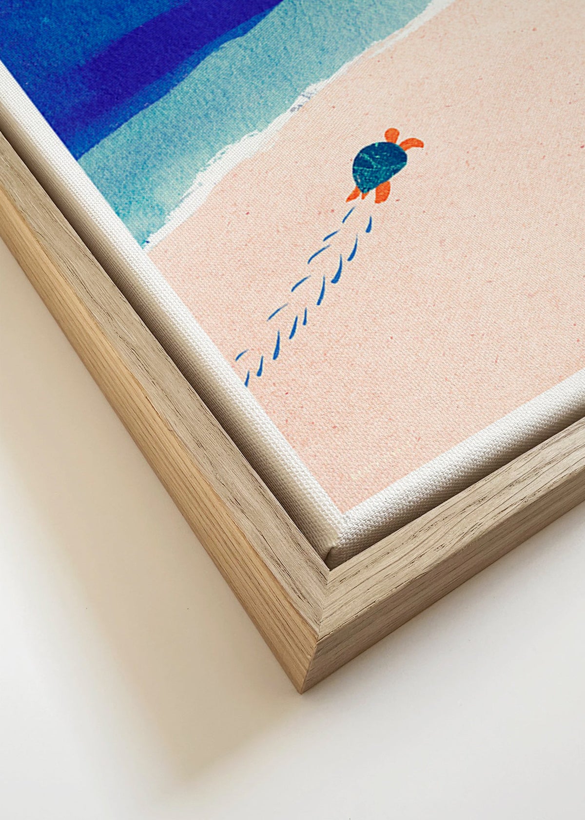Ilustración tortuga en la playa – Canvas detail