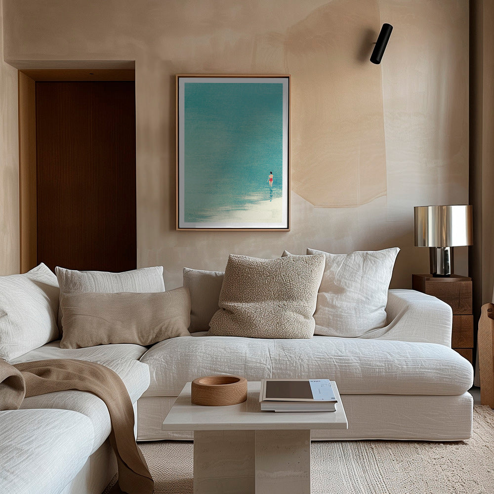 Cuadro de paisaje: bañista en horizonte sereno – Canvas2