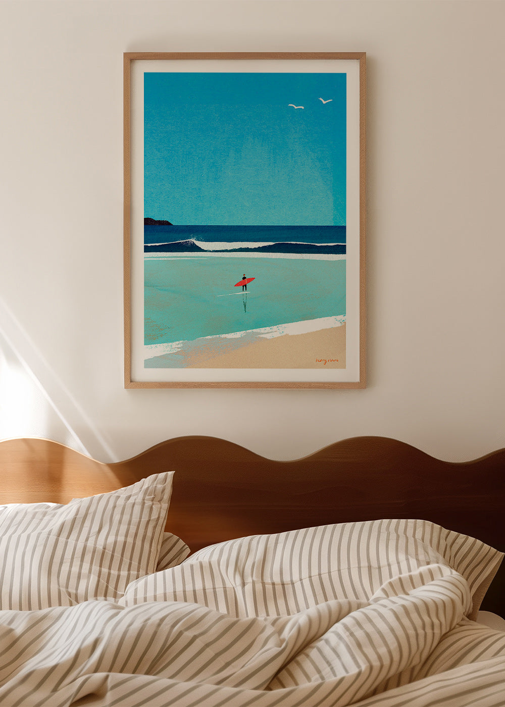 Cuadro deportivo: surfista en la orilla – Product1