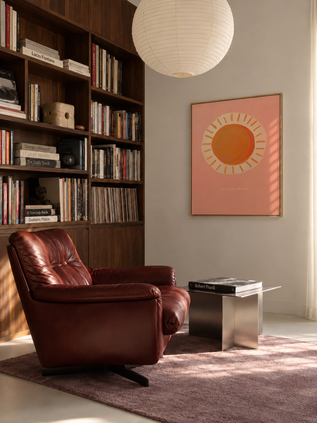 Here comes the sun - Framed canvas in an interior