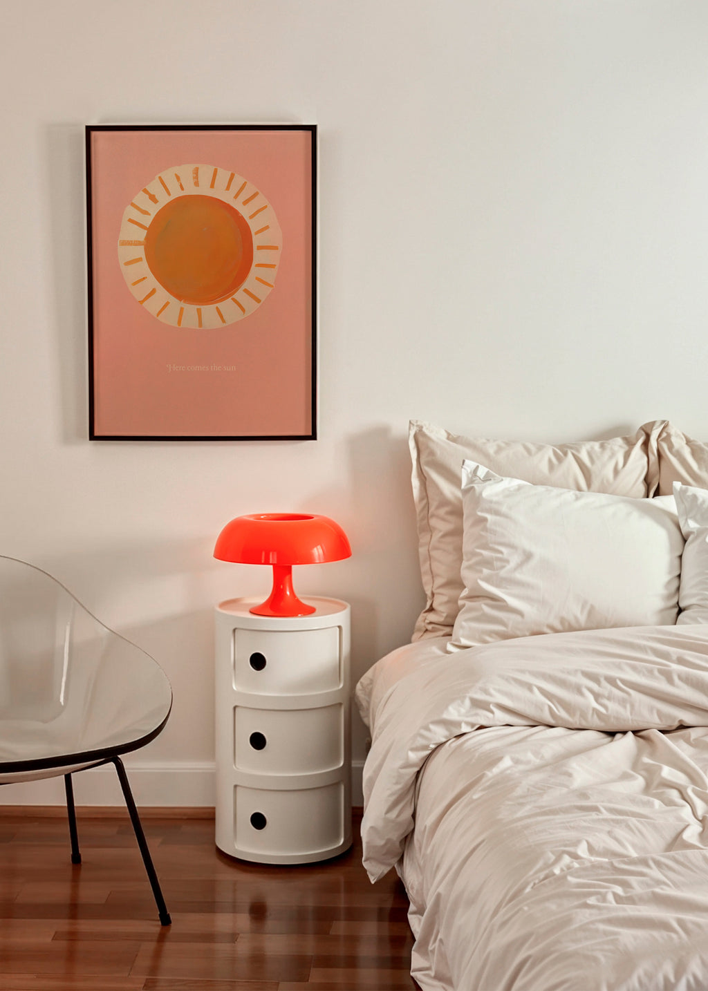 Here comes the sun - Framed poster in an interior