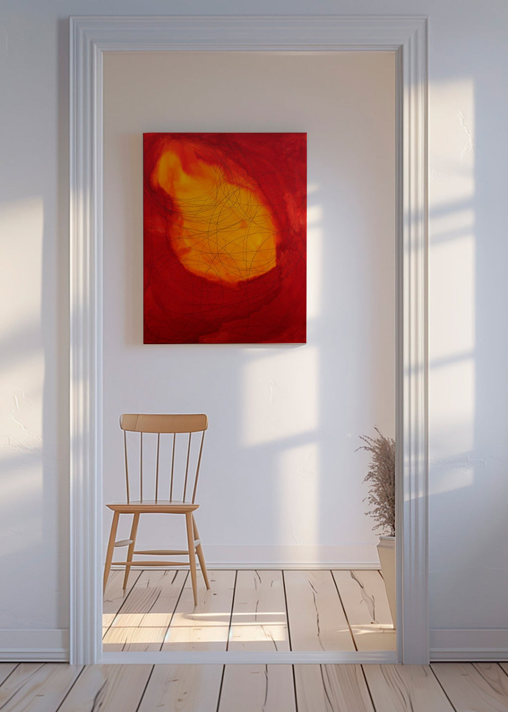 Abstract artwork in red and yellow – Canvas