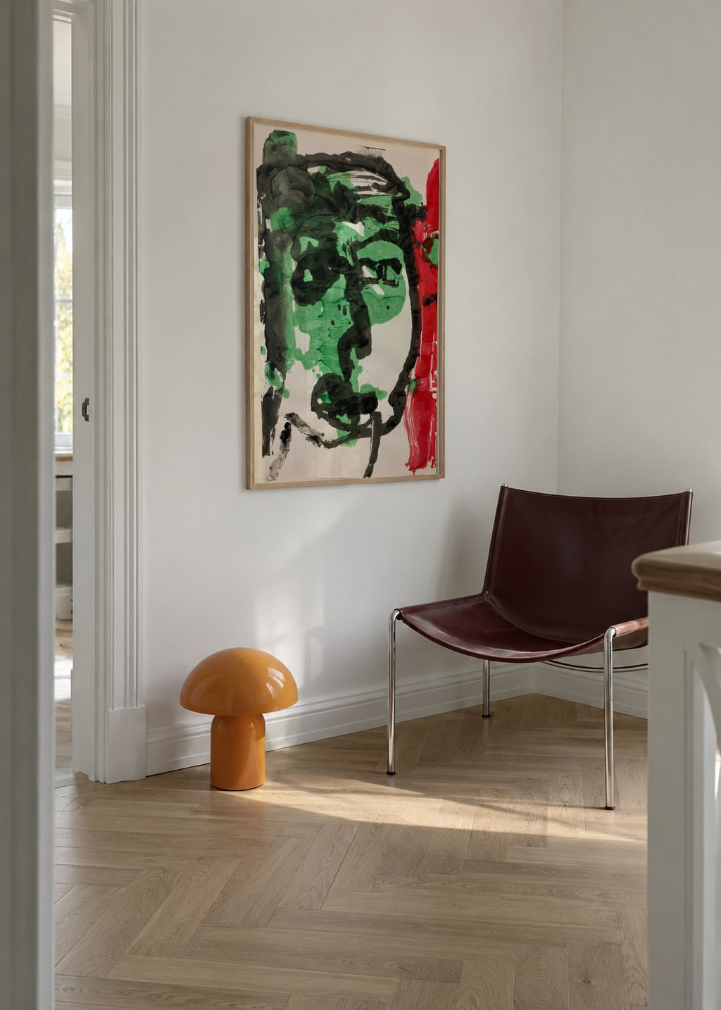 The face - Raúl Sánchez - Framed poster in an interior