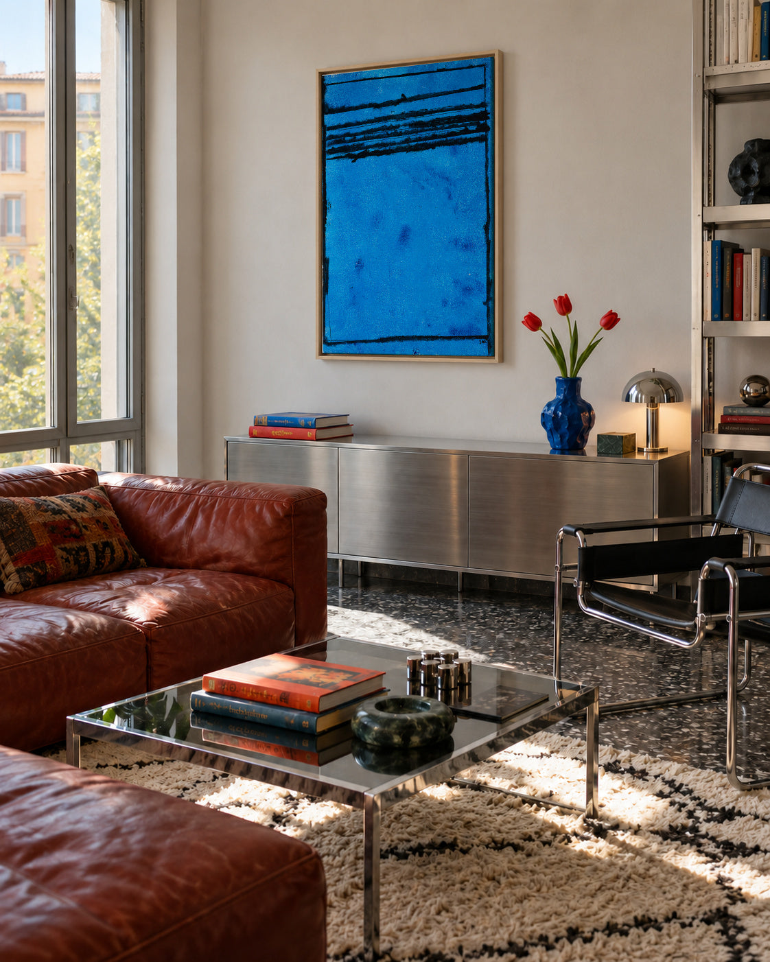 Tocado y hundido - Joel García - Framed canvas in an interior