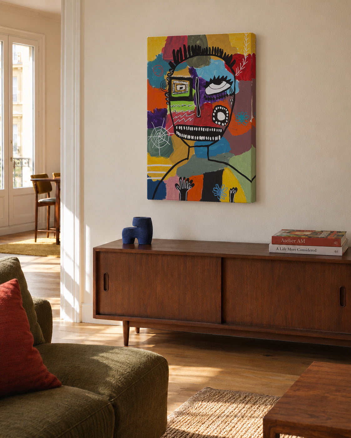 Pensando en las musarañas - Carmen Álvarez - Unframed canvas in an interior