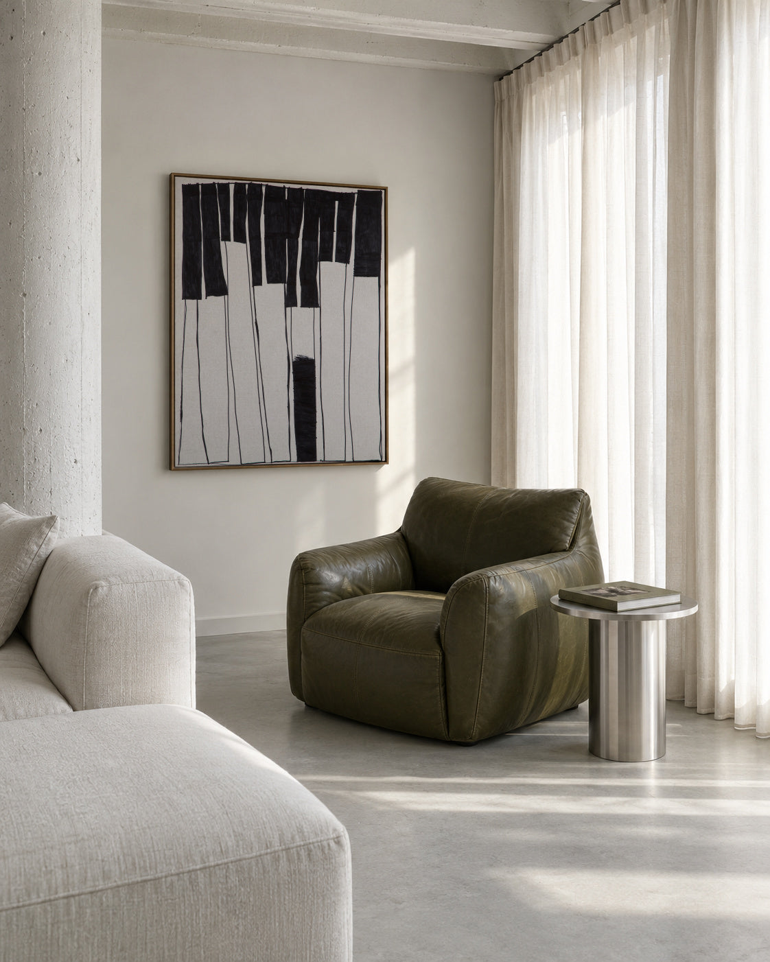 Notes llargues del piano - Pol Martínez - Framed canvas in an interior