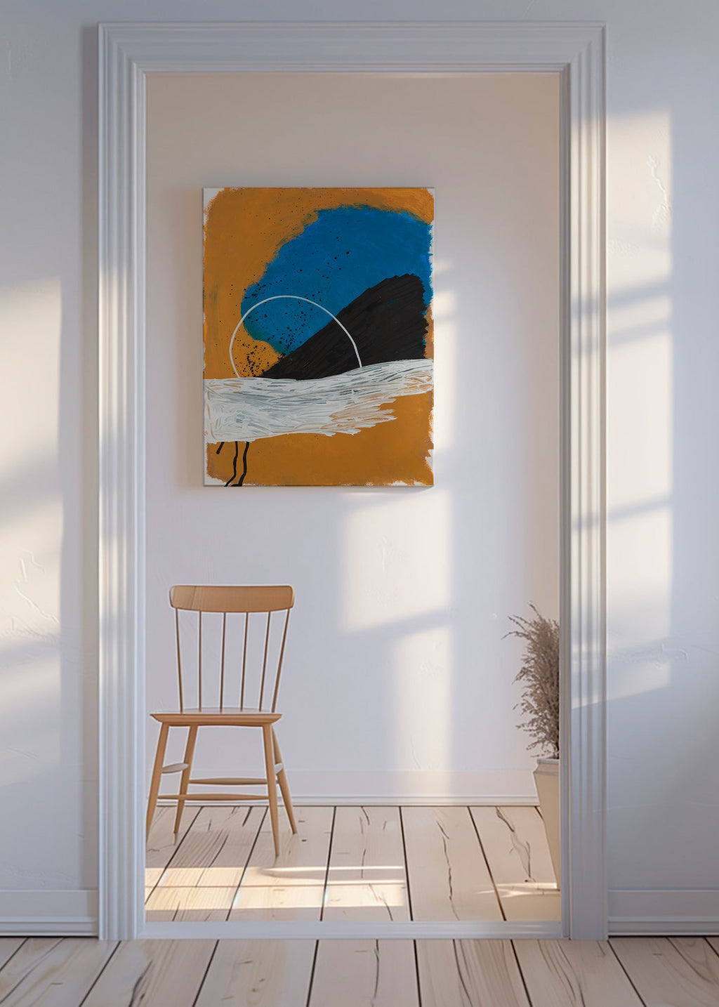 Abstract artwork arch over sea tones – Canvas