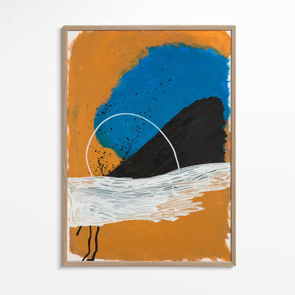 Abstract artwork arch over sea tones – Oak Frame
