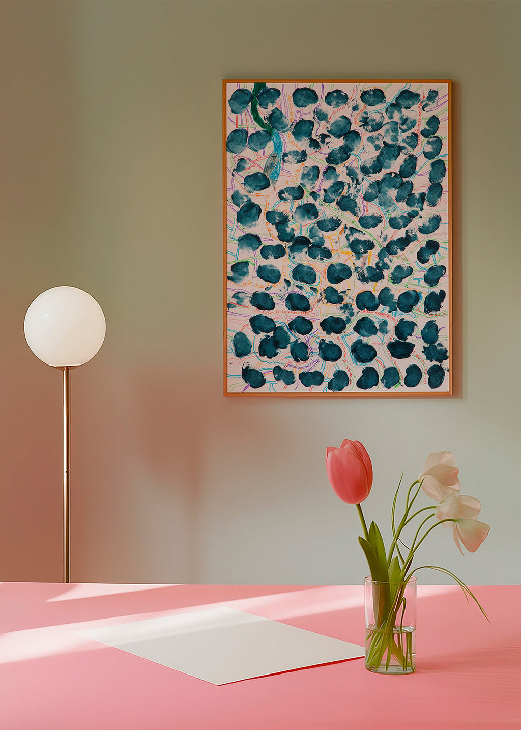 Cuadro abstracto con manchas azul marino – Product3